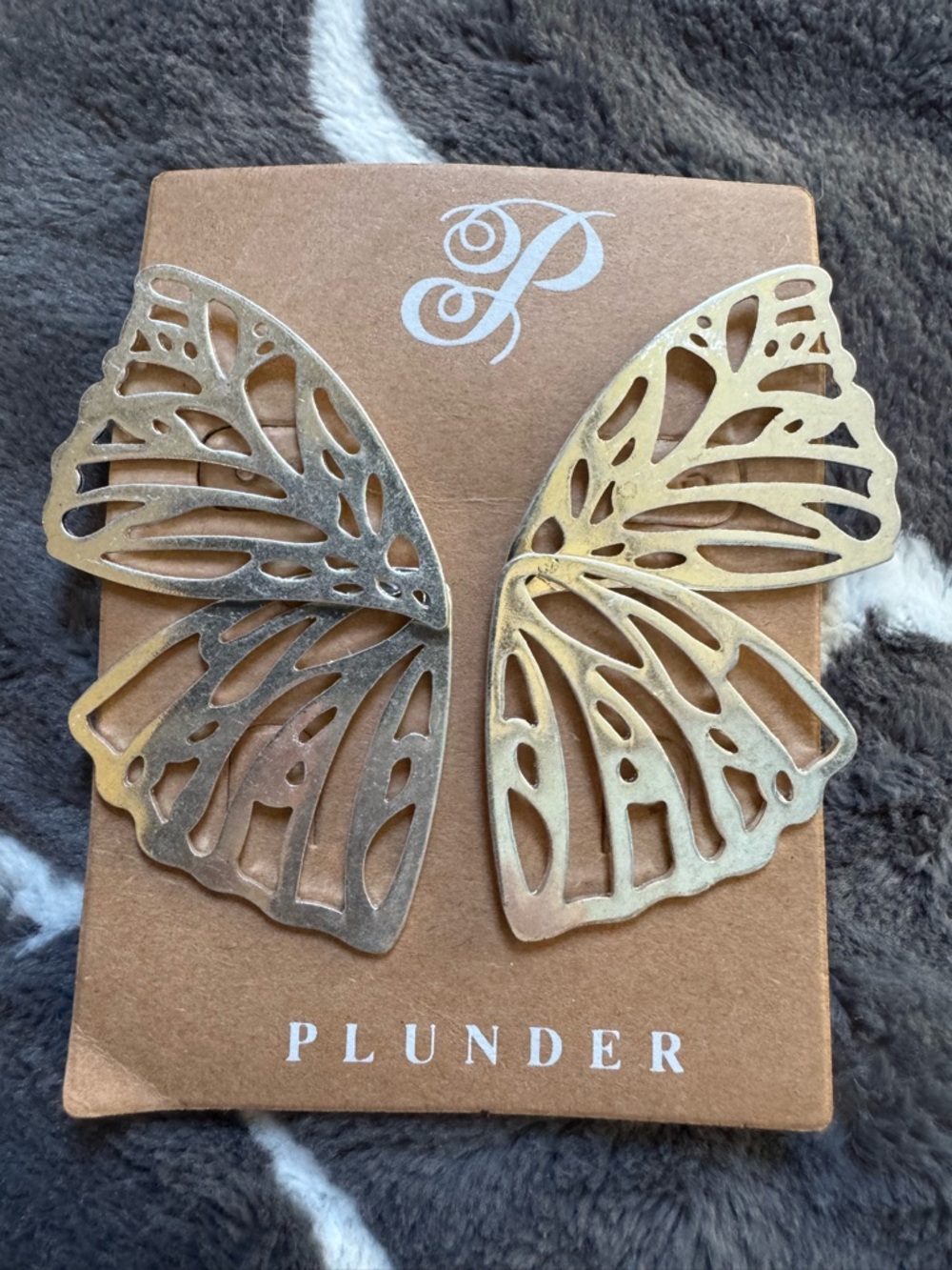 Plunder Large Silver Butterfly Wing Earrings – Calliope